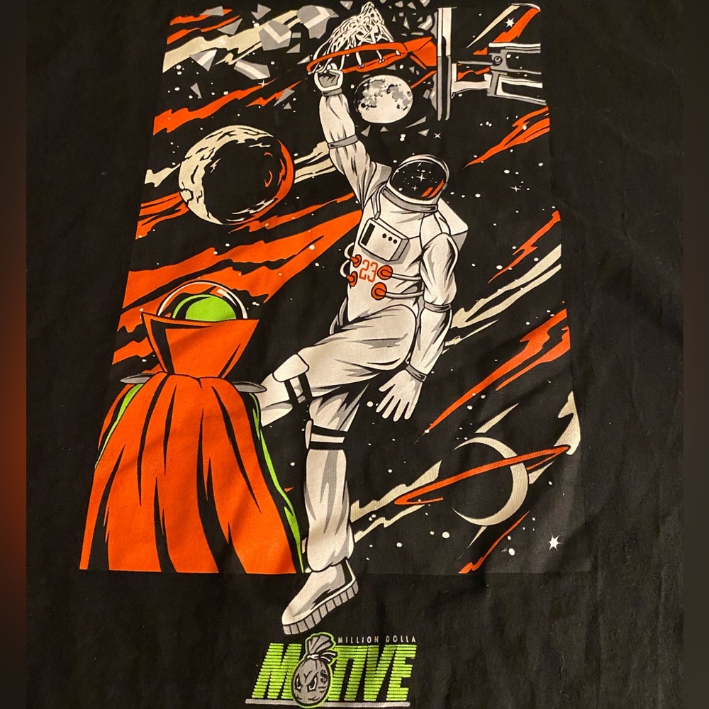 Million Dolla Motive Spaceman 23 Jordan Black Graphic Space T-Shirt 4XL USA
